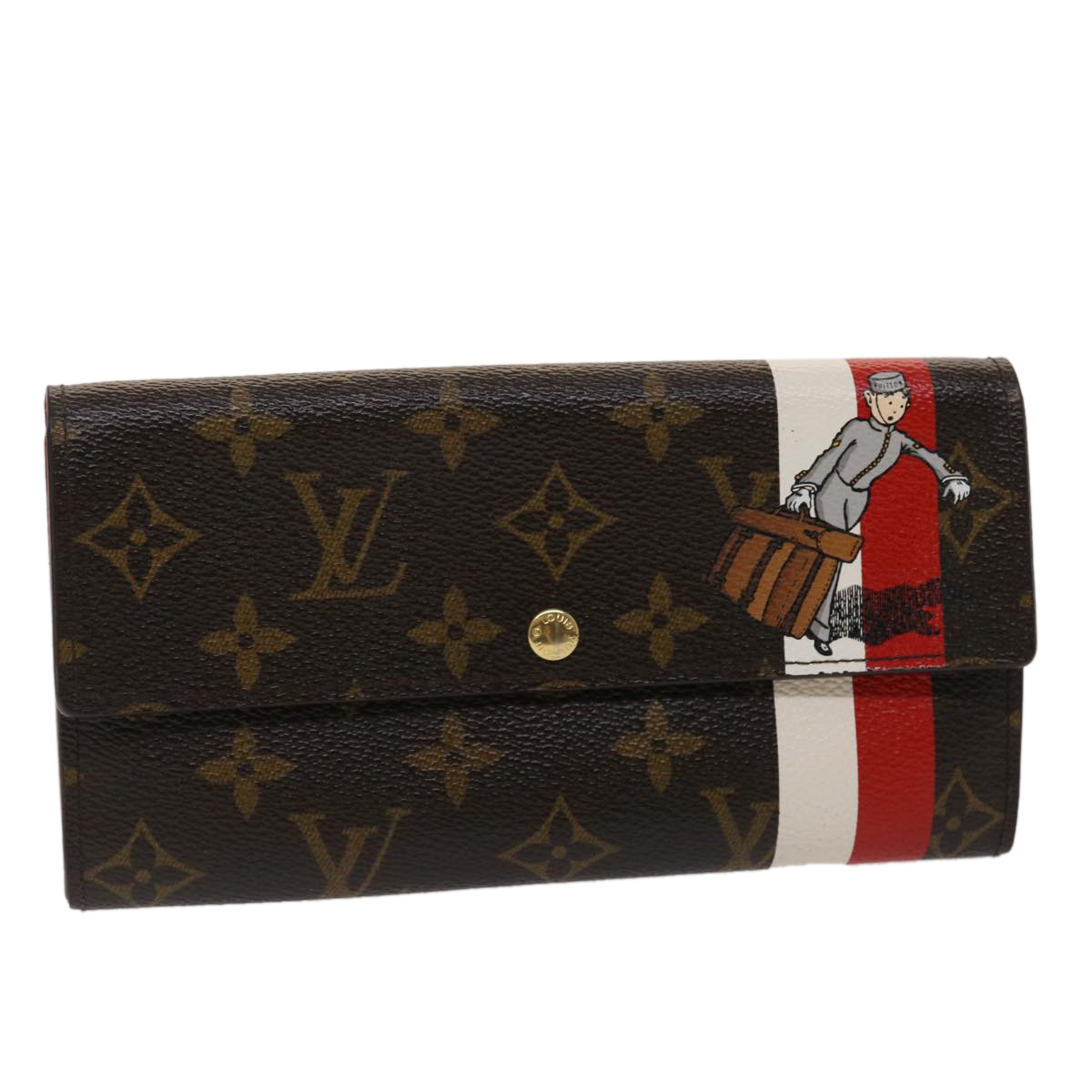 Louis Vuitton Monogram Groom Portefeiulle Sarah Long Wallet M60034 Auth 47118